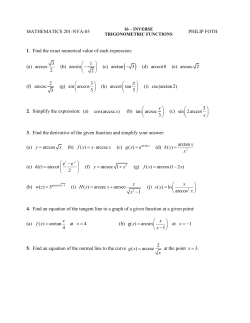 MATHEMATICS 201-NYA-05 PHILIP FOTH 1. Find the exact