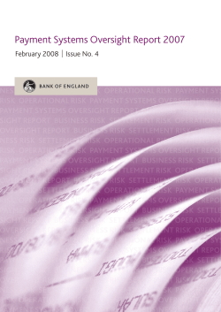 Payment Systems Oversight Report 2007