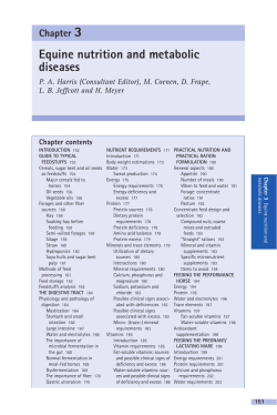 Equine nutrition and metabolic diseases