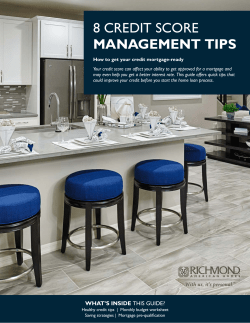 8 CREDIT SCORE MANAGEMENT TIPS