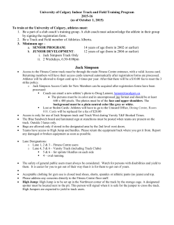 UofC Indoor Training Guidelines