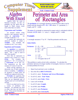 MATH MADE EASY WITH MS EXCEL Example