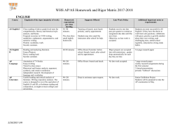 AP/AS Homework and Rigor Matrix 2017-2018