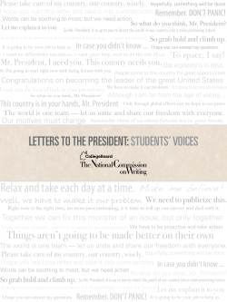 Letters to the President: Students` Voices