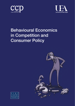 Behavioural Economics in Competition and Consumer Policy