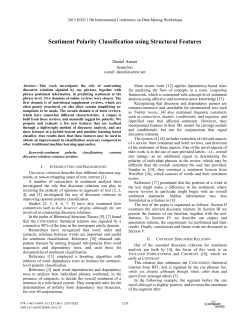 Sentiment Polarity Classification Using Structural Features