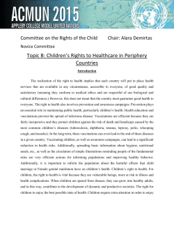 Topic B: Children`s Rights to Healthcare in Periphery Countries