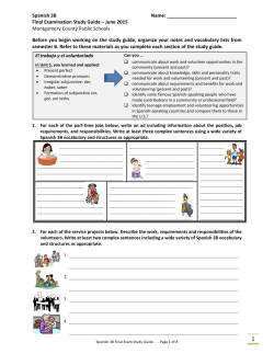 Spanish 3B Name - Montgomery County Public Schools