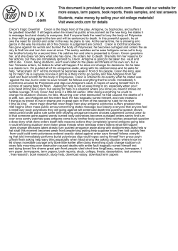 s tragic Downfall Creon is the tragic hero of the pl