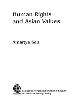 Human Rights and Asian Values - Carnegie Council for Ethics in