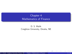 Chapter 4 Mathematics of Finance - People
