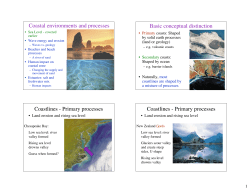 Coastal environments and processes Basic conceptual distinction