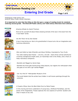 Second Grade - Briarcliff Manor Public Library