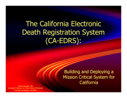 California Electronic Death Registration System