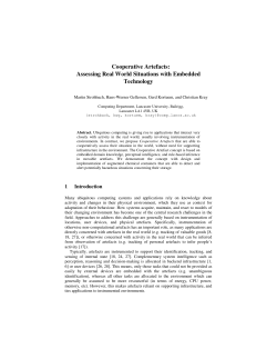 Cooperative Artefacts: Assessing Real World Situations