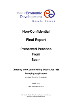 Non-Confidential Final Report Preserved Peaches From Spain