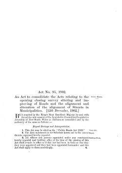 Act No. 95, 1902. An Act to consolidate the Acts relating to