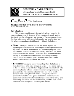 DEMENTIA CARE SERIES Caring Sheet #7: The Bedroom