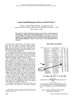 Control and Elimination of Errors in ISI Services.