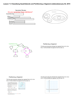 Lesson 7 2 Classifying Quadrilaterals and Partitioning a Segment