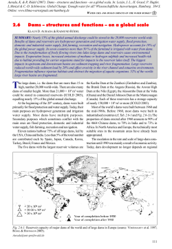 2.6 Dams – structures and functions – on a global scale