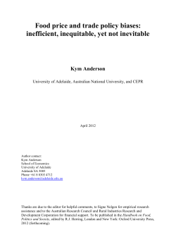 Food price and trade policy biases: inefficient