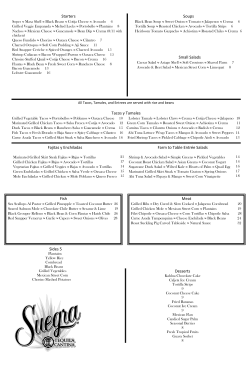 Fajitas y Enchiladas Farm to Table Entr&eacute;e Salads Sides 5 Desserts