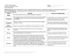 To Kill a Mockingbird Character Types and Traits (Class Handouts