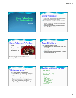 Dining Philosophers Dining Philosopher`s Problem Rules of the