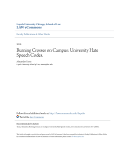 Burning Crosses on Campus: University Hate Speech Codes.