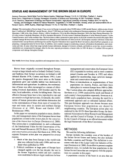 STATUS AND MANAGEMENT OF THE BROWN BEAR IN EUROPE