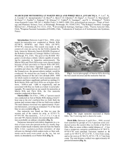 SEARCH FOR METEORITES AT MARTIN HILLS