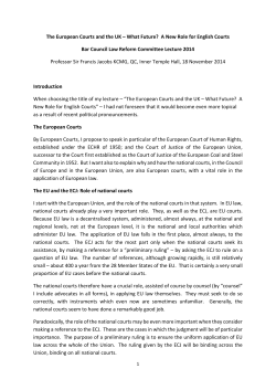 The European Courts and the UK &ndash; What Future