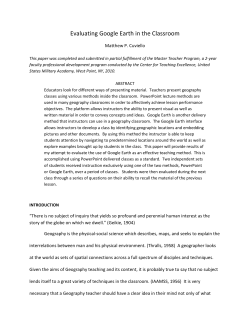 Evaluating Google Earth in the Classroom