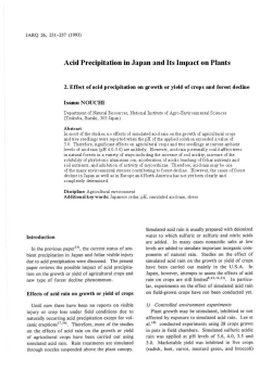 Acid Precipitation in Japan and Its Impact on Plants
