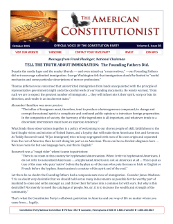 TELL THE TRUTH ABOUT IMMIGRATION: The Founding Fathers Did.