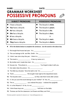 possessive pronouns - All Things Grammar
