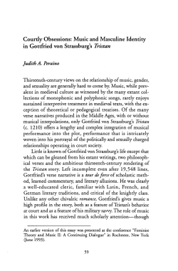 Courtly Obsessions: Music and Masculine Identity in Gottfried von