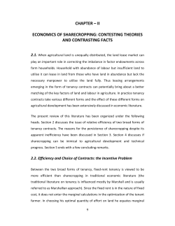 chapter – ii economics of sharecropping