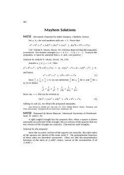 Mayhem Solutions: M151-M162