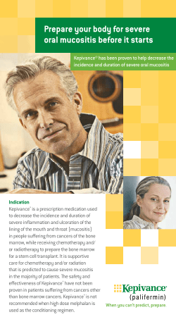 Prepare your body for severe oral mucositis before it starts