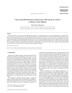 Cash crop liberalization and poverty alleviation in Africa: evidence