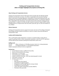 Parking Services Budget Narrative