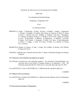 COUNCIL OF THE FACULTY OF GRADUATE STUDIES MINUTES