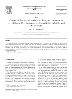 Causes of deep-water variations: Reply to comment by E. Fahrbach