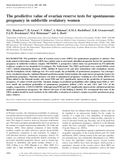 The predictive value of ovarian reserve tests for