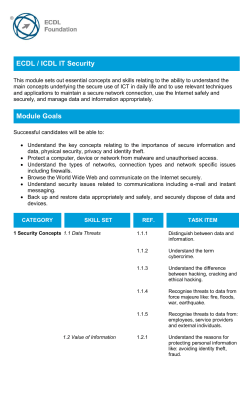 ECDL / ICDL IT Security Module Goals - ACP E
