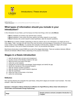 Introductions | Thesis structure