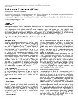 Radiation in Treatment of Foods