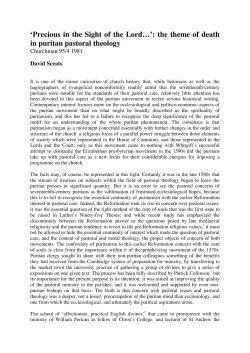 the theme of death in puritan pastoral theology